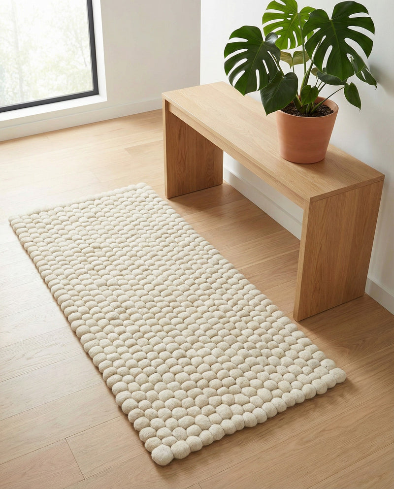 Woolen Sphere Collection Area Rug - Orbsburg (Ivory) Runner Ivory  lifestyle 59