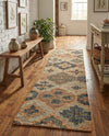 Benares Handwoven Jute Collection Area Rug - Ganges Runner Blue and Green  lifestyle 59