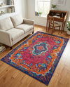 Caribbean Cove Collection Area Rug -  Nevis Rectangle Fuchsia  lifestyle 9