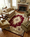 Versailles Elegance Collection Area Rug -  Vincennes Rectangle Red  lifestyle 17