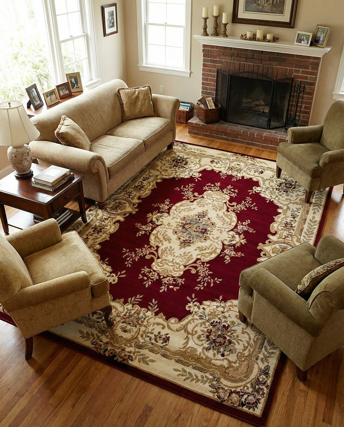 Versailles Elegance Collection Area Rug -  Vincennes Rectangle Red  lifestyle 17