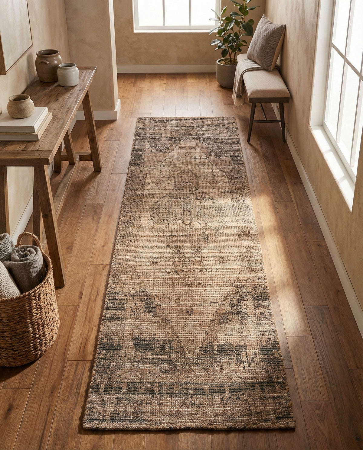 Savannah Threads Collection Area Rug - Sahara Runner Natural  lifestyle 145