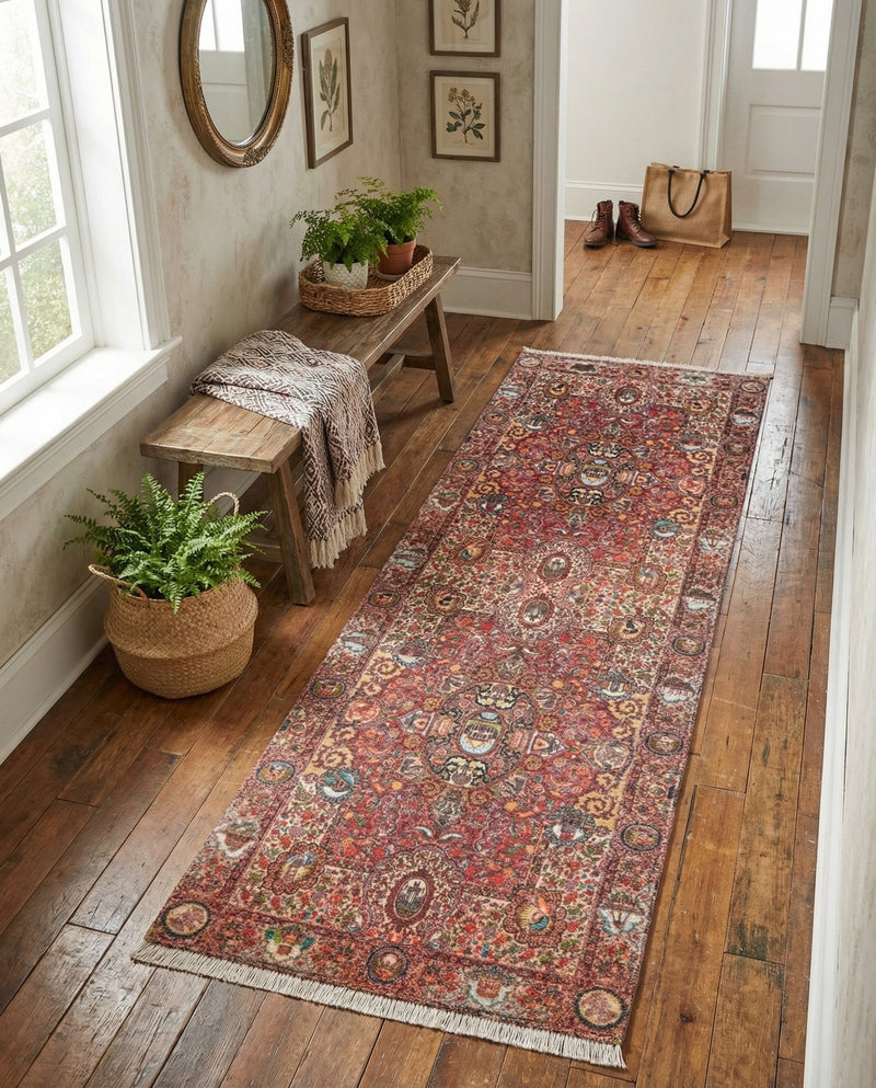 Bazaar Chic Collection Area Rug -  Khouribga Runner Rust Red  lifestyle 50