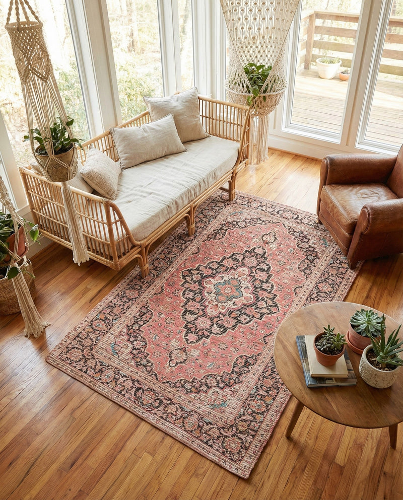 Savannah Threads Collection Area Rug -  Chihuahuan Rectangle Red  lifestyle 8