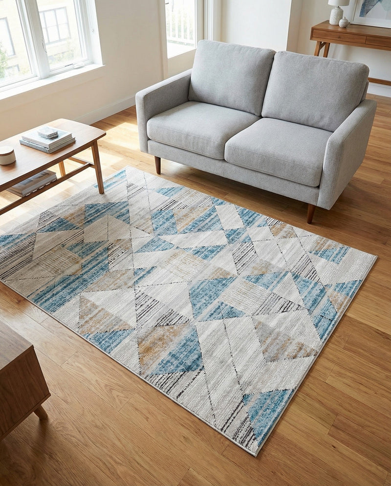 Dresden Elegance Collection Area Rug - Meissen Rectangle Blue  lifestyle 10