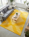 Seychelles Stripes Collection Area Rug - Mahe (Yellow) Rectangle Yellow  lifestyle 13
