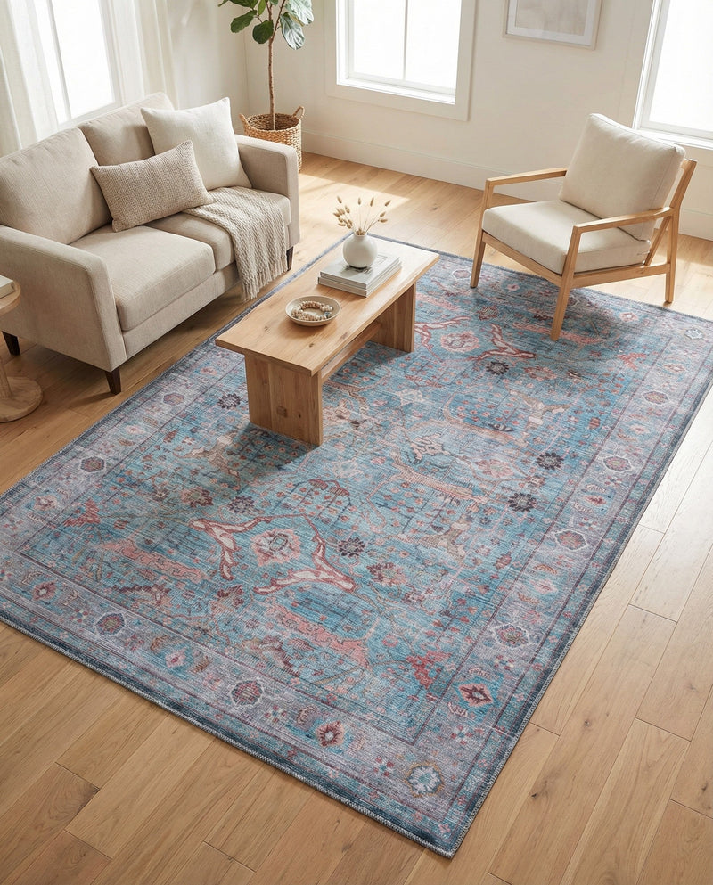 Zahara Oasis Collection Area Rug -  Marrakech Rectangle Blue  lifestyle 23