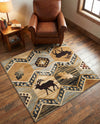 Frontier Trails Collection Area Rug -  Mesa Square Blue  lifestyle 38