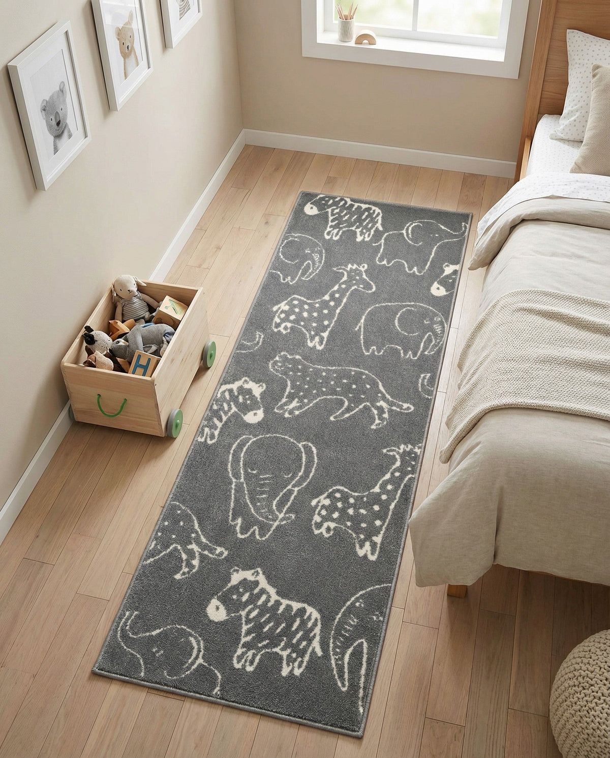 Wonder Tykes Collection Area Rug -  Spectrum Runner Gray  lifestyle 140