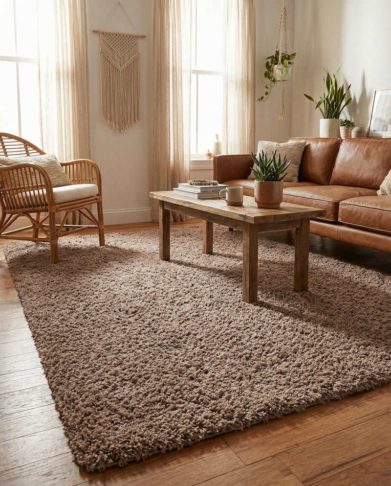 Eternal Plush Oasis Collection Area Rug -  Tranquility (Khaki) Rectangle Khaki  lifestyle 26
