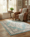 Beverly Grove Collection Area Rug -  Fairfax (Aqua) Rectangle Aqua  lifestyle 25