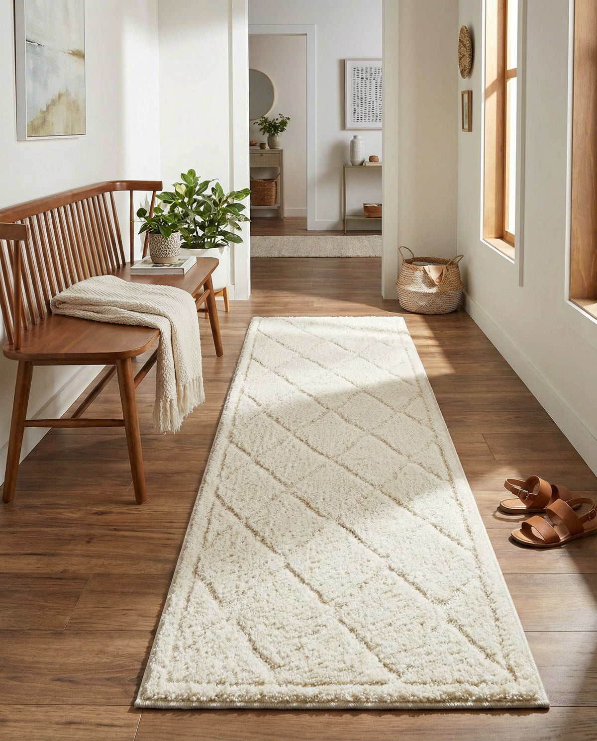 Trellis Haven Collection Area Rug - Havenwood Runner Ivory  lifestyle 133