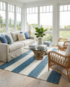 Martha's Vineyard Blueprints Collection Area Rug - Edgartown Rectangle Sky blue  lifestyle 66