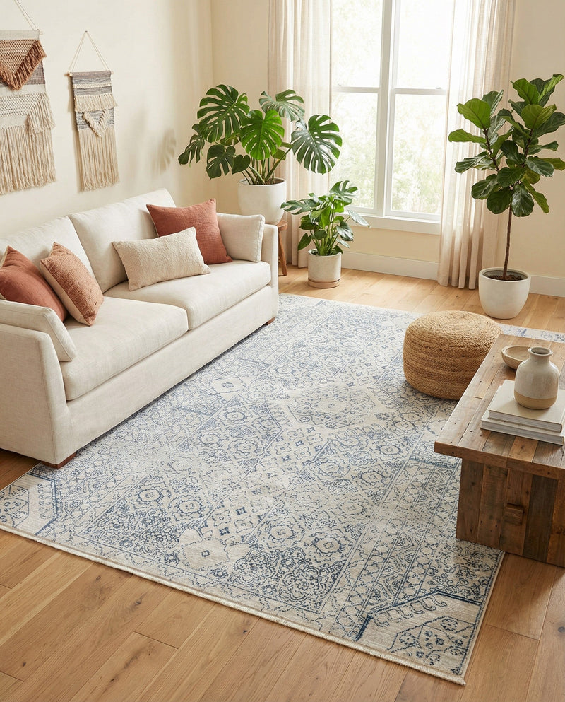Coastal Haven Collection Area Rug -  Shoreline Rectangle Gray  lifestyle 5