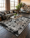 Cascade Range Collection Area Rug -  Shasta (Black and White) Rectangle Black and White  lifestyle 6
