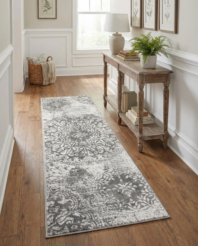 Riviera Elegance Collection Area Rug -  Monaco (Gray) Runner Gray  lifestyle 67
