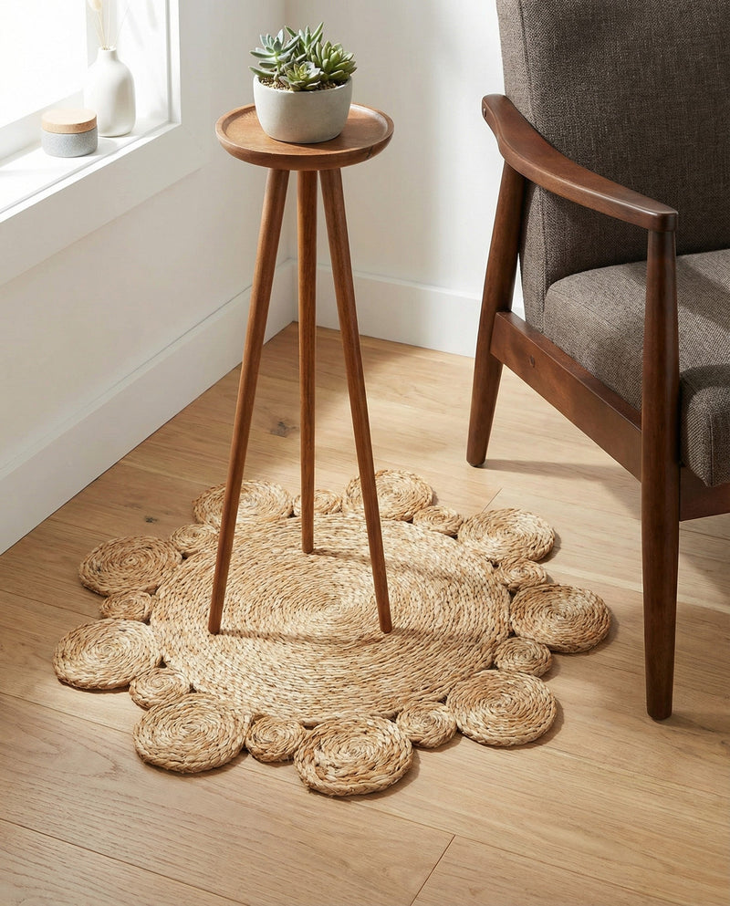 Woven Seaside Jute Collection Area Rug - Sienna Round Natural  lifestyle 37