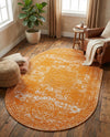 Dover Terrace Collection Area Rug -  Lagoon (Orange) Oval Orange  lifestyle 72