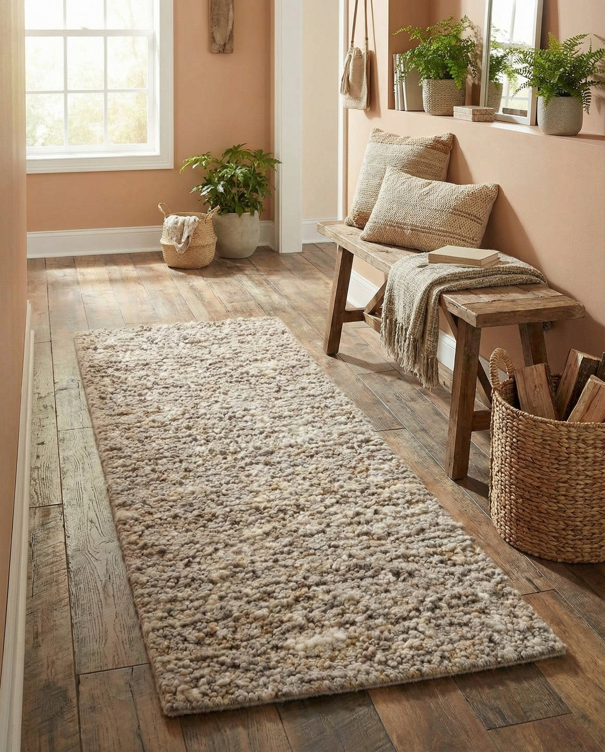 Wellington Luxe Shag Collection Area Rug - Kapiti Runner Taupe  lifestyle 176