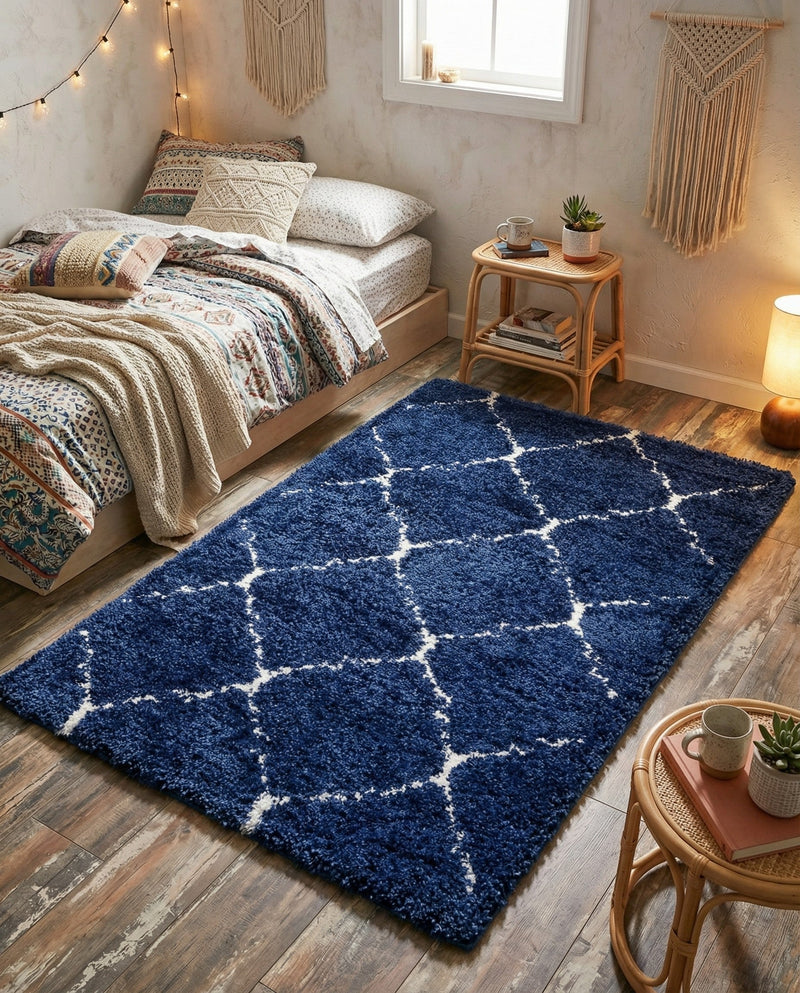Casablanca Comfort Collection Area Rug -  Medina Rectangle Navy Blue  lifestyle 23