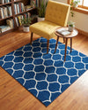 Trellis Mosaic Collection Area Rug -  Pergolatown (Navy Blue) Square Navy Blue  lifestyle 88