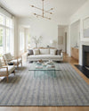 Hampton Stripes Wool Collection Area Rug - Montauk Rectangle Earl Gray  lifestyle 50