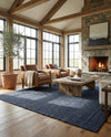 Woven Seaside Jute Collection Area Rug - Savannah (Navy Blue) Rectangle Navy Blue  lifestyle 22