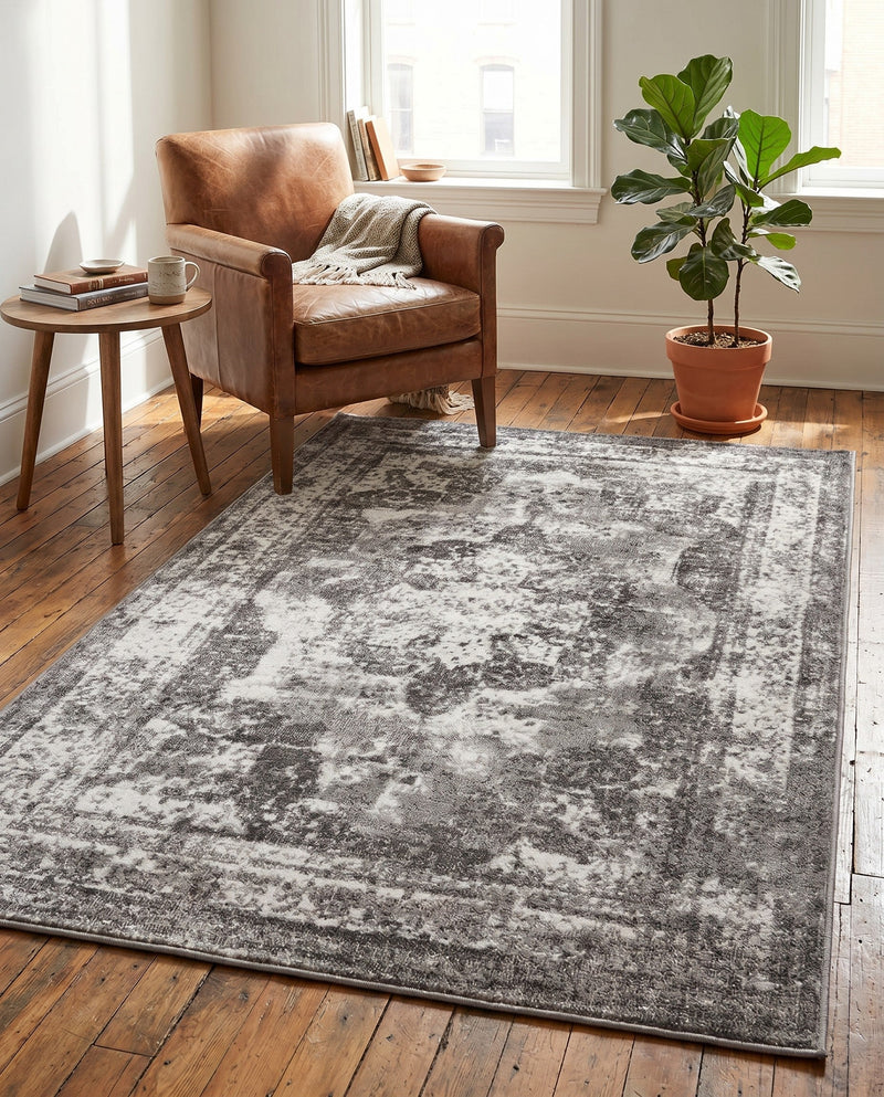 Riviera Elegance Collection Area Rug -  Menton (Gray) Rectangle Gray  lifestyle 35