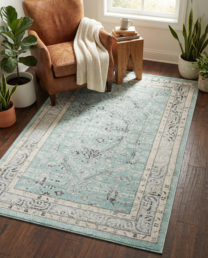 Adriana Terrace Collection Area Rug - Capri (Aqua) Rectangle Aqua  lifestyle 21