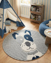 Wonder Tykes Collection Area Rug -  Magicgrove Round Blue and Gray  lifestyle 52