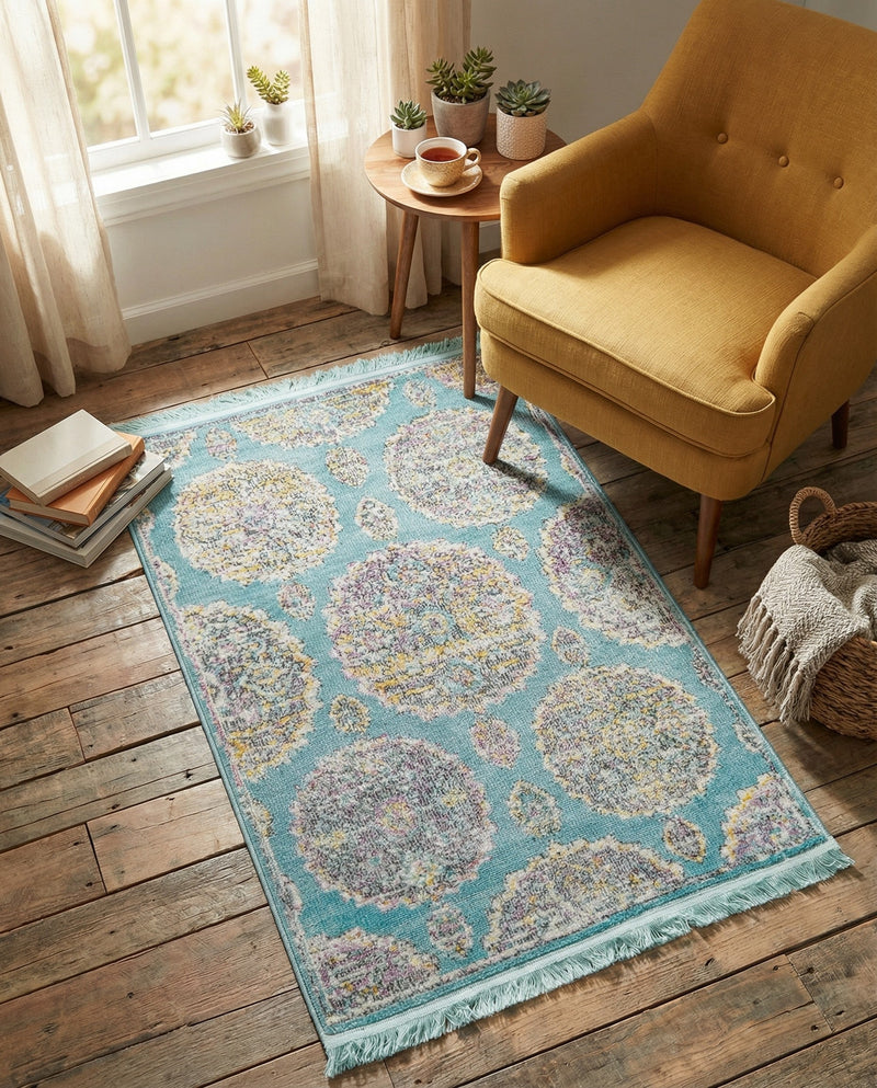 Arcadia Rugs Collection Area Rug -  Atlantis (Blue) Rectangle Blue  lifestyle 20