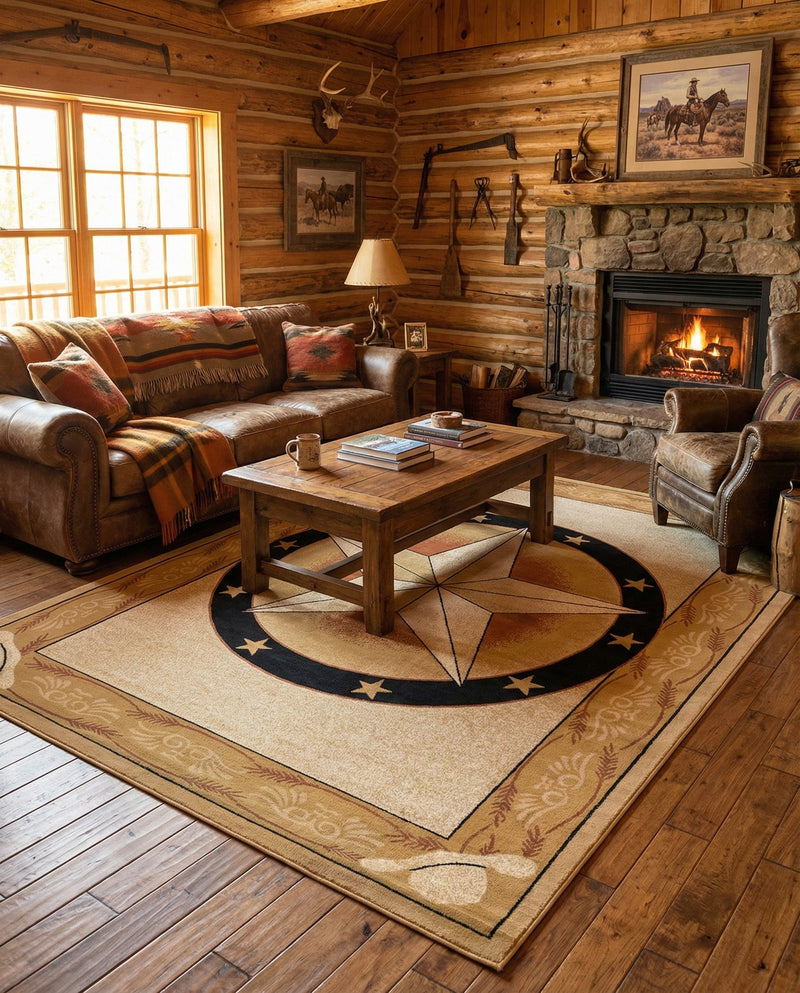 Frontier Trails Collection Area Rug - Redwood Rectangle Ivory Brown  lifestyle 51