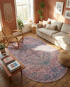 Zahara Oasis Collection Area Rug -  Agadir Oval Antique Rust Red  lifestyle 76