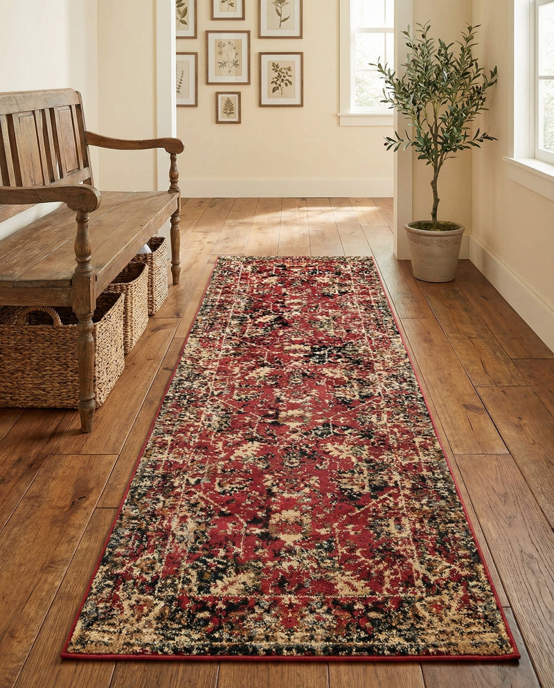 Neptune Elegance Collection Area Rug -  Galatea (Burgundy) Runner Burgundy  lifestyle 34