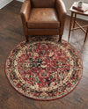 Neptune Elegance Collection Area Rug -  Galatea (Burgundy) Round Burgundy  lifestyle 77