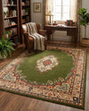 Tabriz Tapestry Collection Area Rug - Azerbaijan (Green) Rectangle Green  lifestyle 3