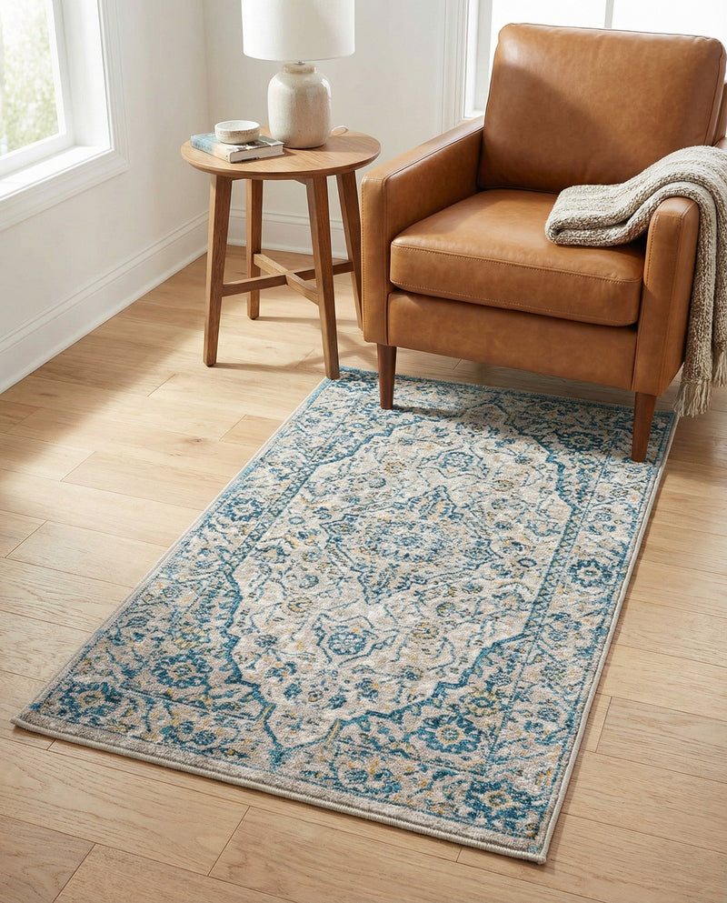Seville Stripes Collection Area Rug - Cadiz (Light Gray) Rectangle Light Gray  lifestyle 8
