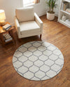 Trellis Mosaic Collection Area Rug -  Pergolatown (Ivory) Round Ivory  lifestyle 90