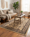 Isfahan Elegance Collection Area Rug - Naghsh-e Jahan (Ivory) Rectangle Ivory  lifestyle 12