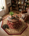 Jaipur Elegance Collection Area Rug -  Nahargarh (Red) Octagon Red  lifestyle 71