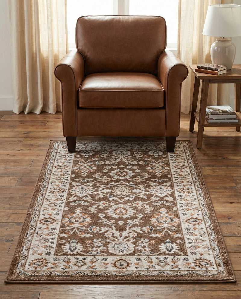 Savannah Elegance Collection Area Rug - Augusta (Brown) Rectangle Brown  lifestyle 30