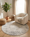 Aegean Elegance Collection Area Rug -  Paros Round Gray  lifestyle 76