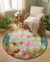 Seaside Blooms Collection Area Rug -  Amalfi Round Multi  lifestyle 69