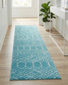 Marrakesh Lattice Collection Area Rug - Casablanca (Teal blue) Runner Teal blue  lifestyle 44