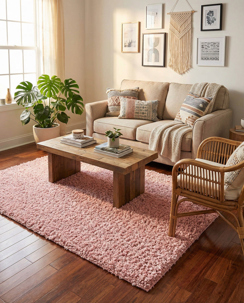 Alpine Plush Collection Area Rug -  Cortina (Dusty Rose) Rectangle Dusty Rose  lifestyle 9