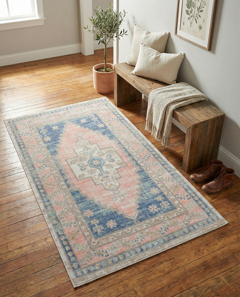 Savannah Series Collection Area Rug -  Augusta (French Blue) Rectangle French Blue  lifestyle 25