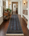 Samarkand Elegance Collection Area Rug -  Margilan (Blue) Runner Blue  lifestyle 74