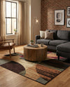 Bistro Lounge Collection Area Rug -  Latte Square Multi  lifestyle 71