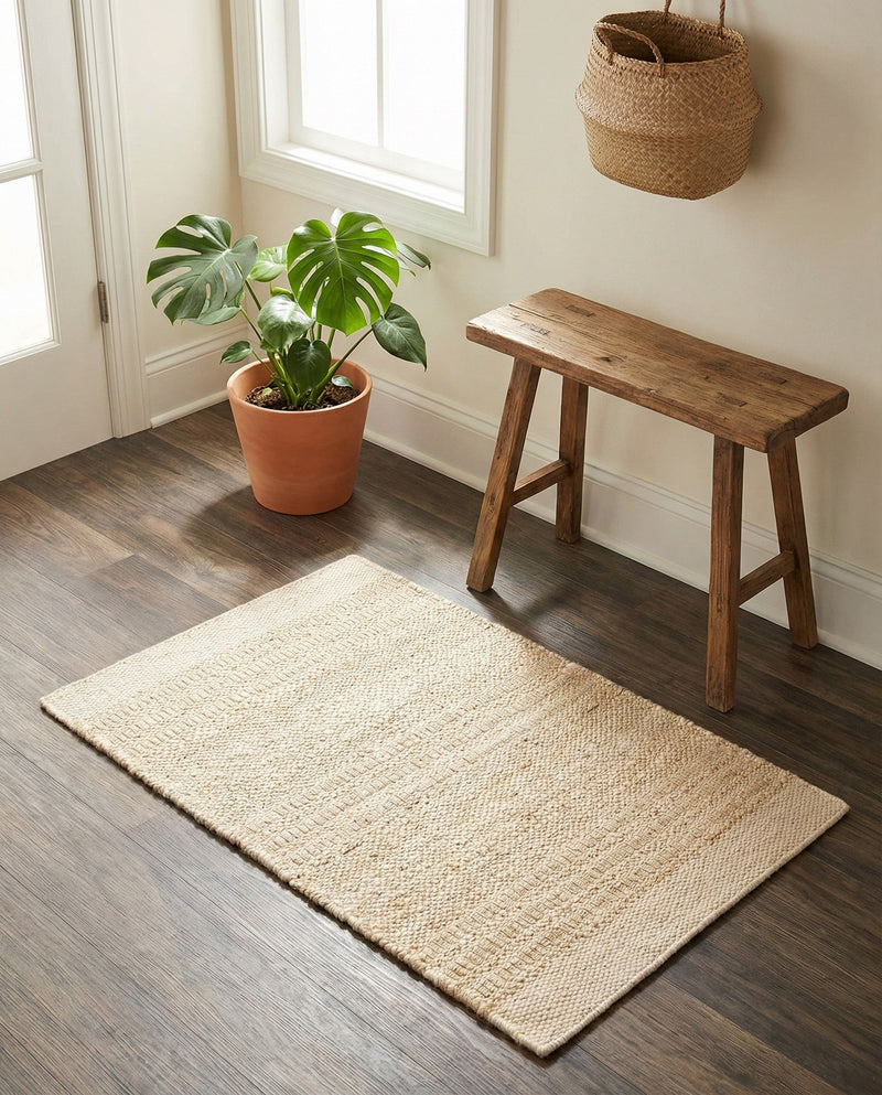Marina Collection Area Rug - Marina Rectangle Ivory and White  lifestyle 53