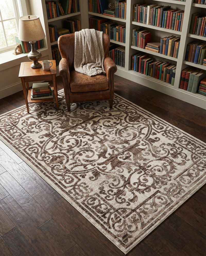 Sanctuary Retreat Collection Area Rug -  Retreat Rectangle Chocolate Brown  lifestyle 36